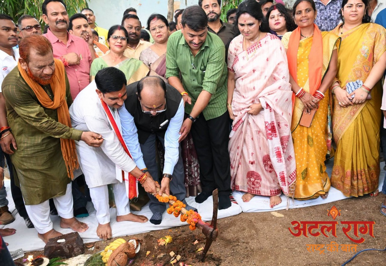 केंद्रीय राज्य मंत्री  तोखन साहू और उप मुख्यमंत्री  अरुण साव ने 10 करोड़ के कार्यों का किया भूमिपूजन