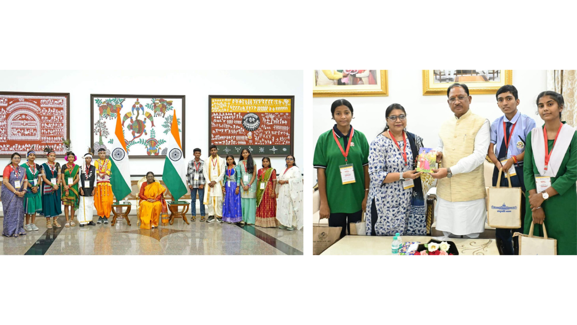 राष्ट्रपति से भेंट कर लौटे प्रतिभावान विद्यार्थियों ने मुख्यमंत्री साय से की सौजन्य मुलाकात