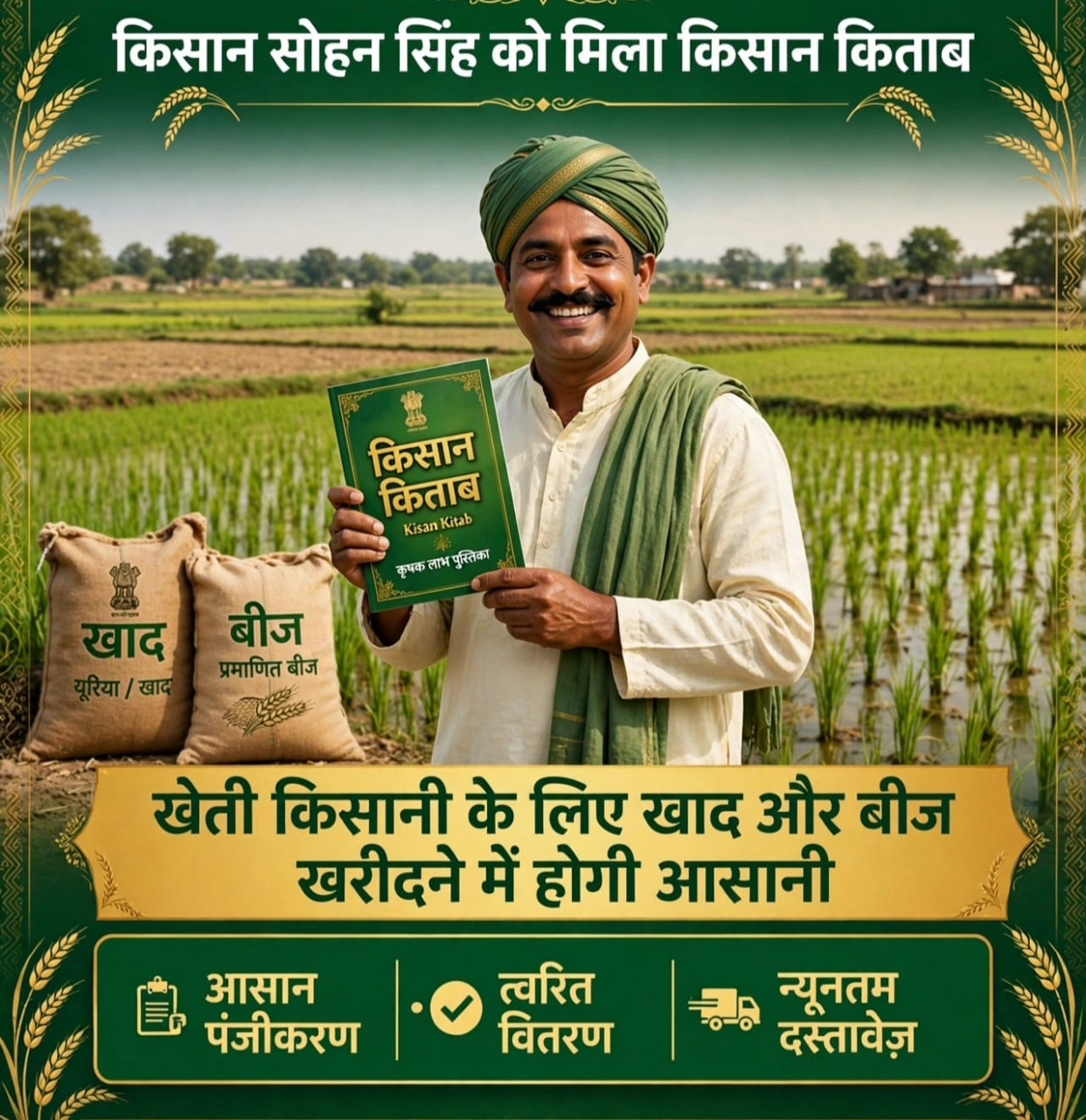 किसान सोहन सिंह को मिला किसान किताब