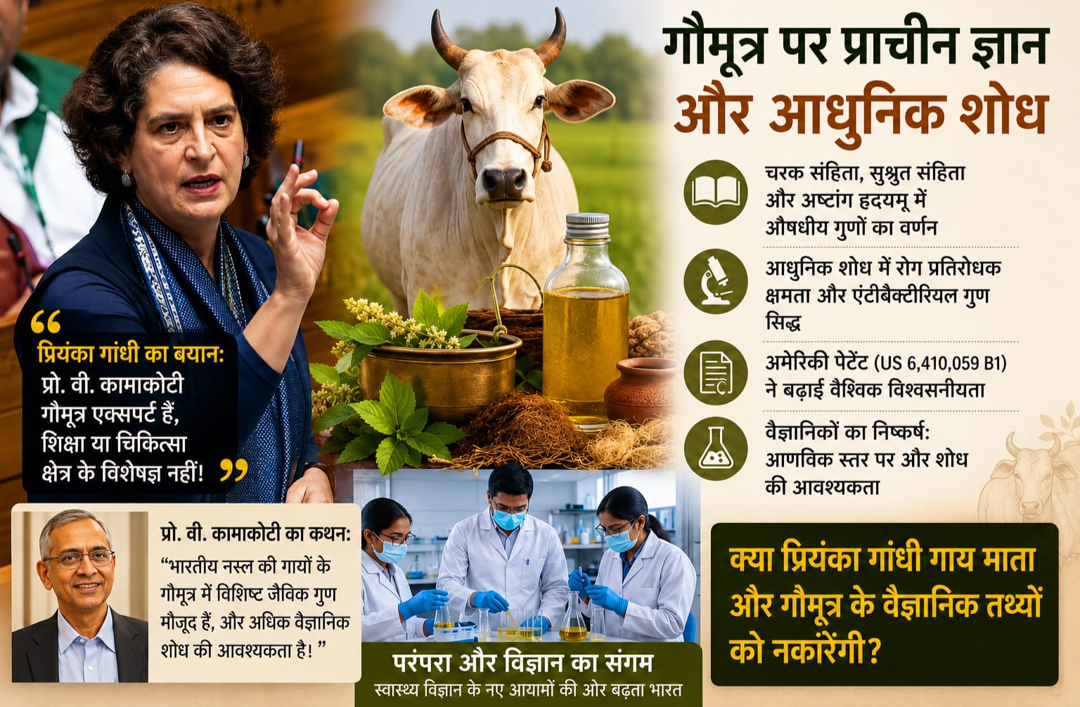 कांग्रेस महासचिव प्रियंका गांधी गोमाता के जुड़े इस सच को कैसे नकारेंगी ?   