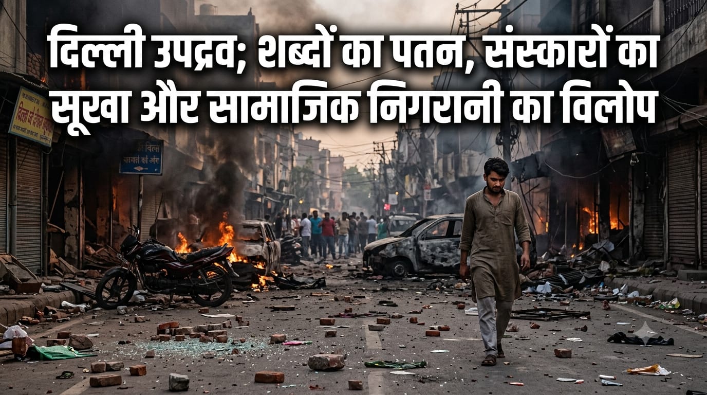 दिल्ली उपद्रव; शब्दों का पतन, संस्कारों का सूखा और सामाजिक निगरानी का विलोप