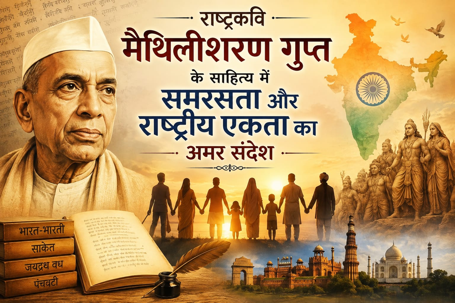राष्ट्रकवि मैथिलीशरण गुप्त के साहित्य में समरसता और राष्ट्रीय एकता का अमर संदेश