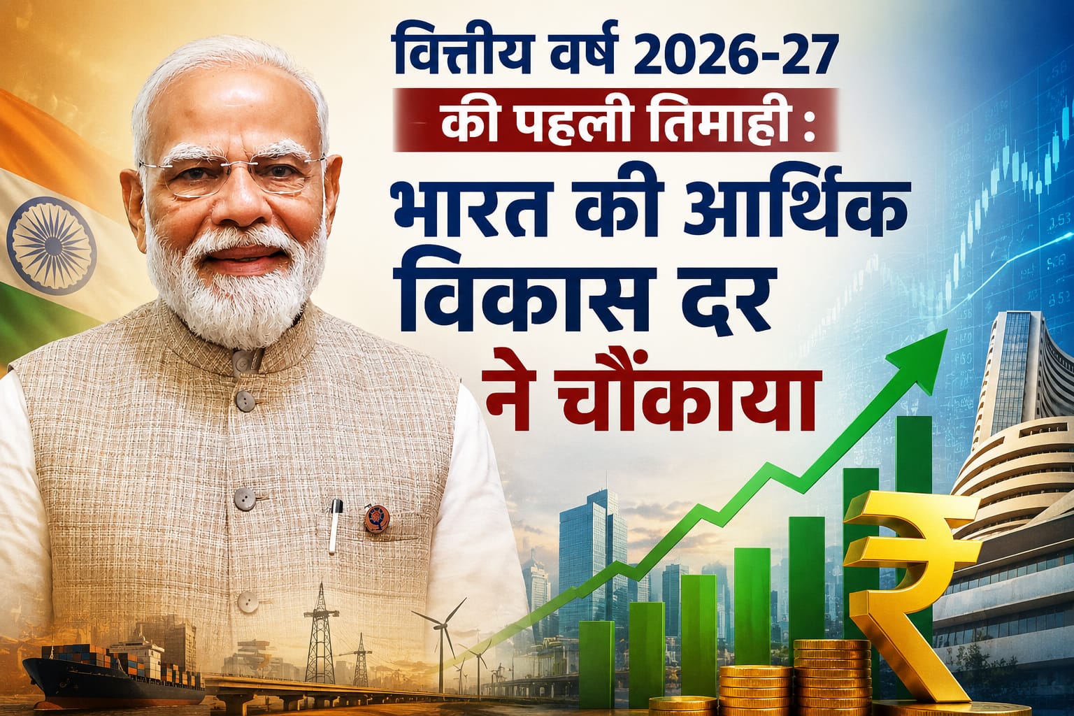 वित्तीय वर्ष 2026-27 की पहली तिमाही : भारत की आर्थिक विकास दर ने चौंकाया
