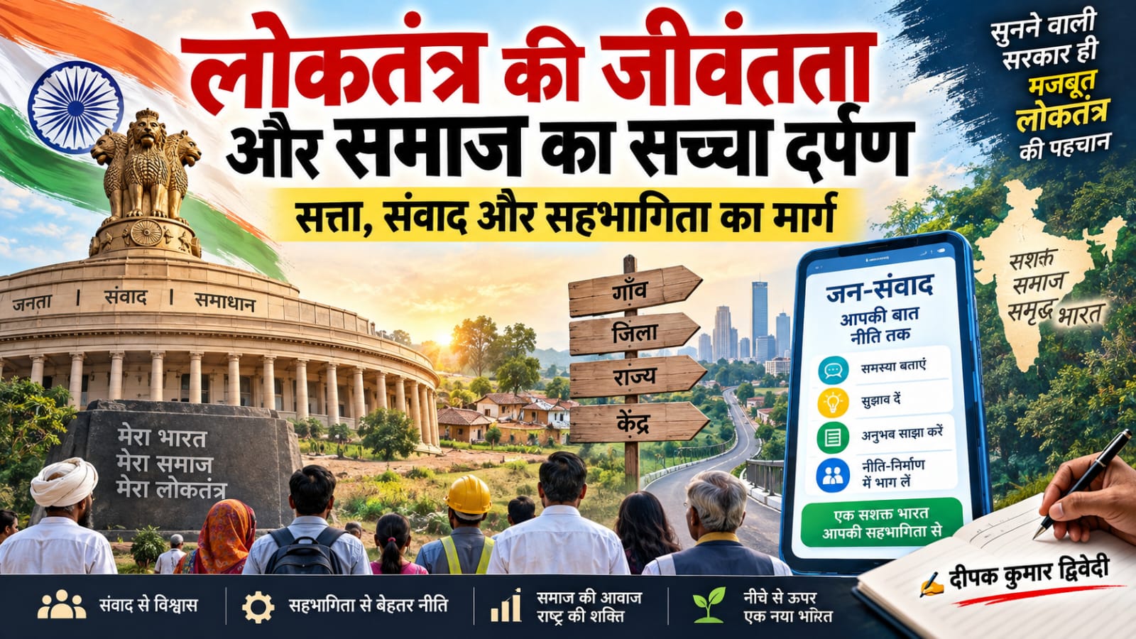 लोकतंत्र की जीवंतता और समाज का सच्चा दर्पण: सत्ता, संवाद और सहभागिता का मार्ग