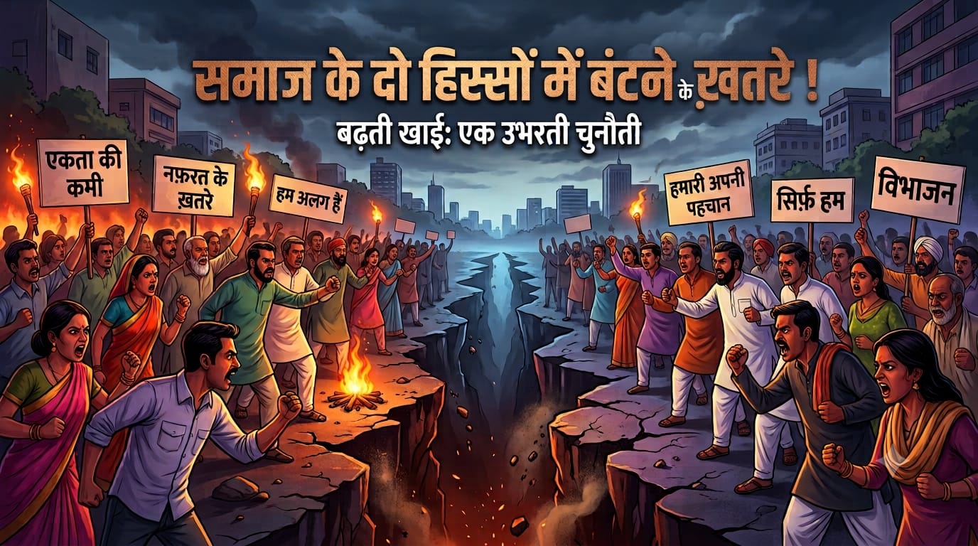 समाज के दो हिस्सों में बंटने के ख़तरे ! 