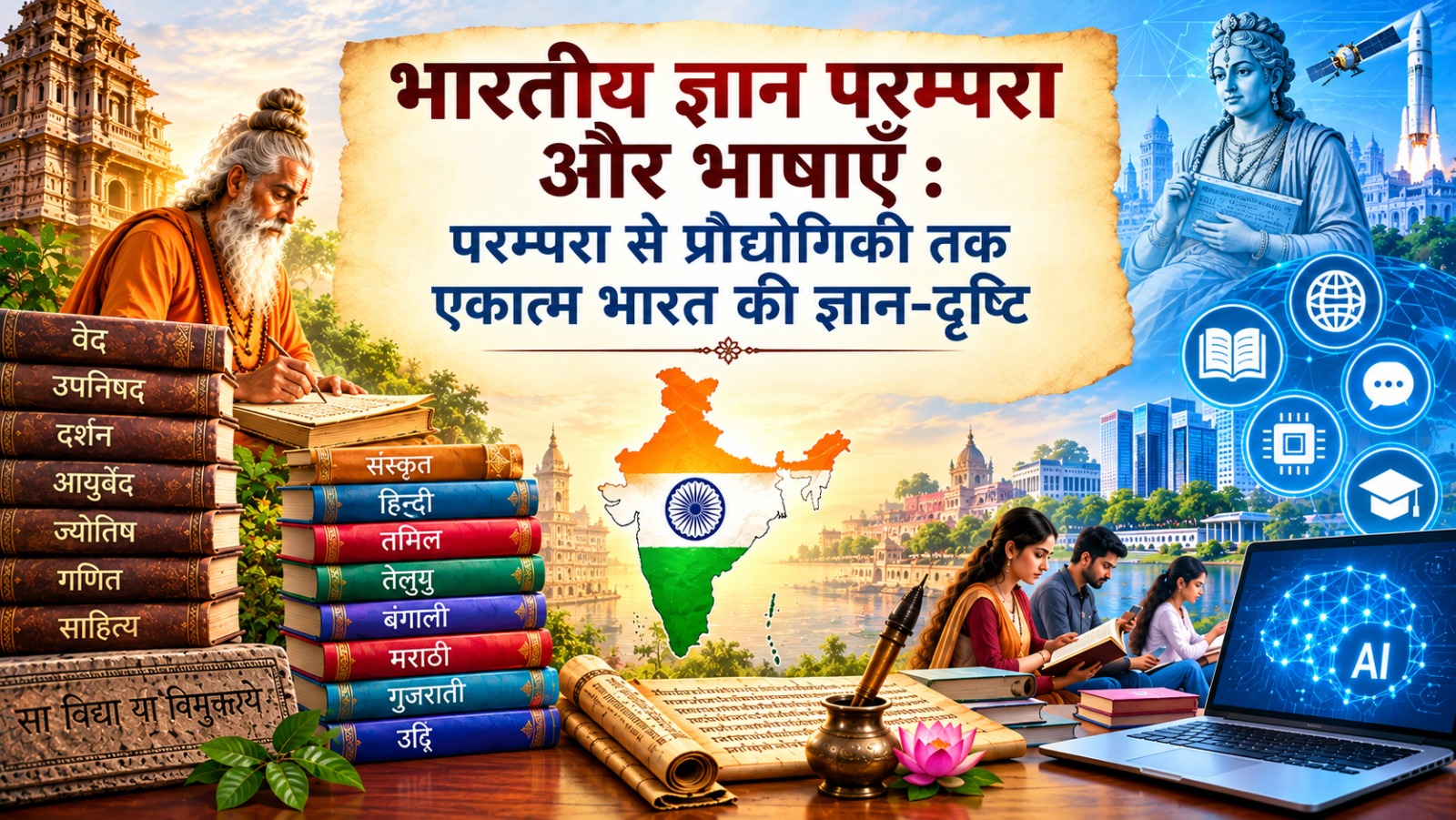 भारतीय ज्ञान परम्परा और भाषाएँ : परम्परा से प्रौद्योगिकी तक एकात्म भारत की ज्ञान-दृष्टि